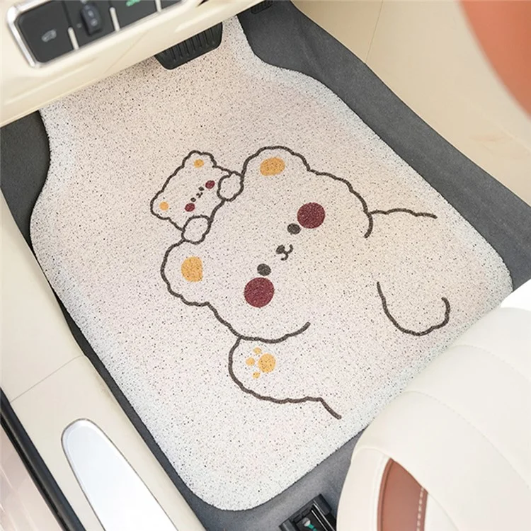 4Peças / Conjunto Protetor de Piso Veicular para Frente e Traseira Antiderrapante com Laço de Fio Carpete Interno do Carro - Two Bears