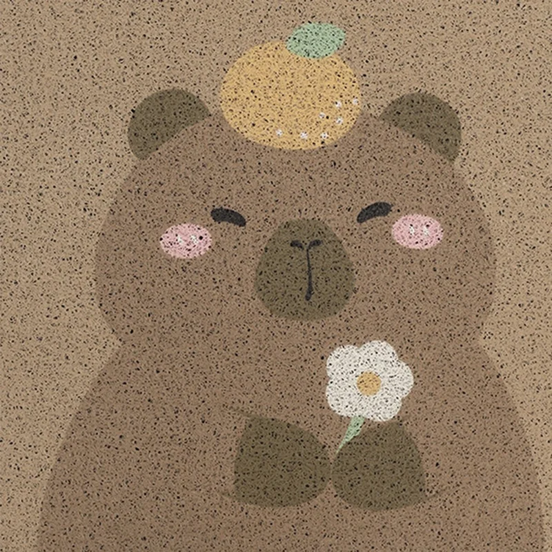 4Pcs / Set Vehicle Floor Protector Mats for Front and Rear Non-slip Wire Loop Car Interior Carpet - Capybara