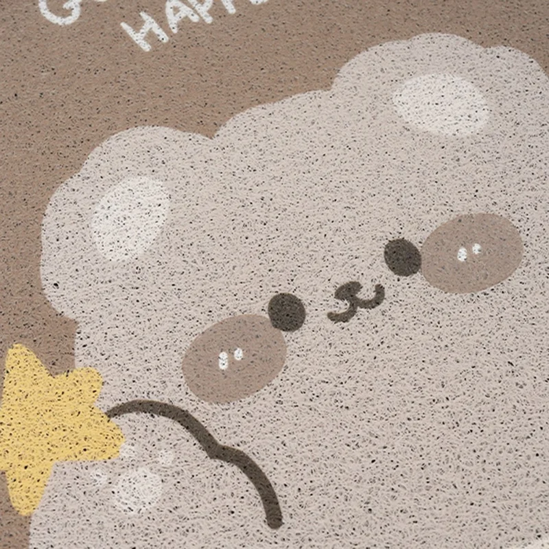 4Pcs / Set Vehicle Floor Protector Mats for Front and Rear Non-slip Wire Loop Car Interior Carpet - Brown Bear