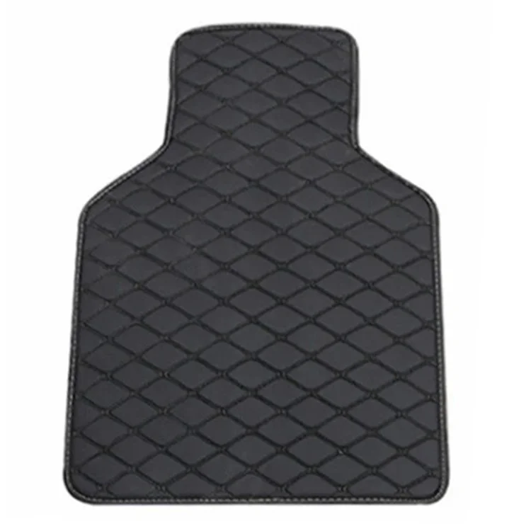 4 Peças / Conjunto de Tapete de Piso Frontal + Traseiro do Carro Antiderrapante Impermeável de Couro Tapete de Piso Interno do Veículo - Preto com Linha Preta 