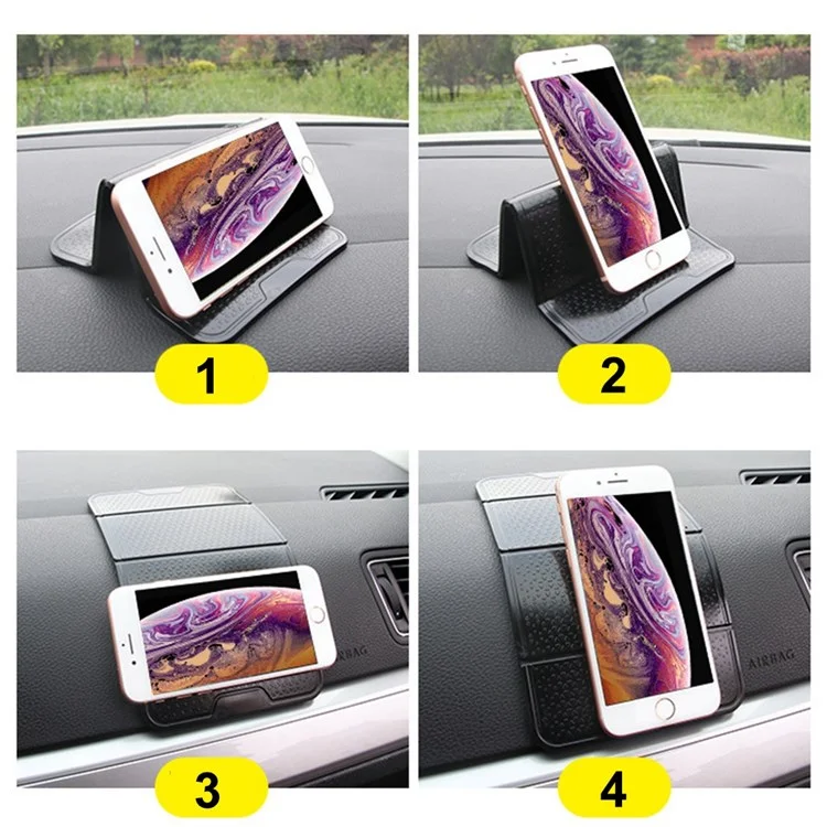R-1337 Foldable Car Anti-slip Mat Sunglasses Electronics Phone Holder Stand Non-slip Sticky Washable Dashboard Pad