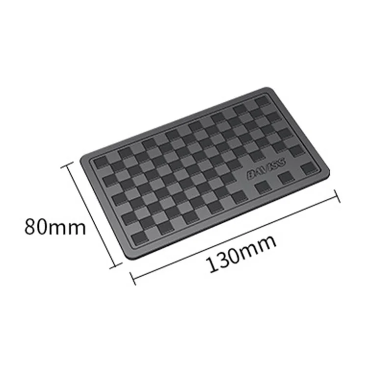 BAVISS B-006 13*8cm Traceless Sticky Pad Non-slip PU Car Dashboard Mat for Phone Keychain, Size S - Black