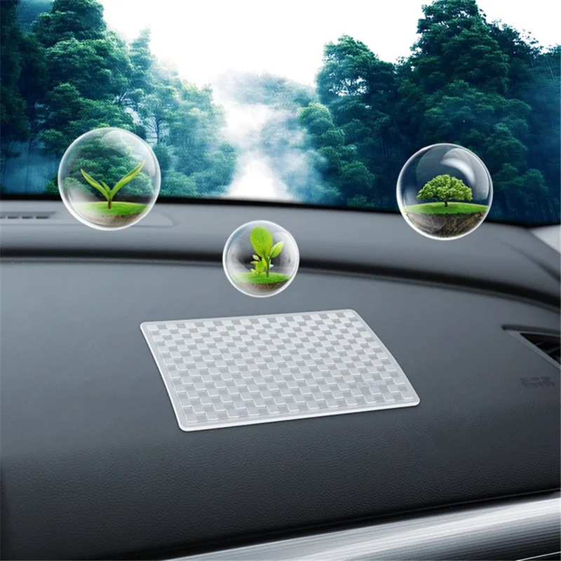 BAVISS B-006 18*12.5cm Heat Resistant Sticky Pad Car Dashboard Non-slip PU Mat for Phone Keychain, Size M - Transparent