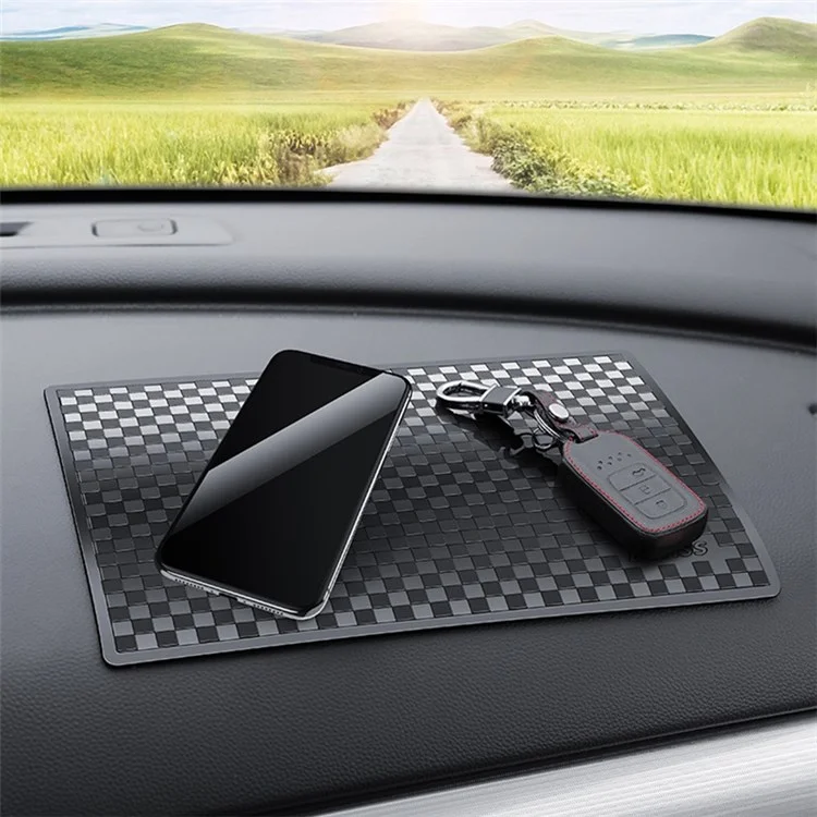 BAVISS B-006 28*18cm PU Car Dashboard Mat Non-slip Sticky Pad for Phone Keychain, Size L - Black
