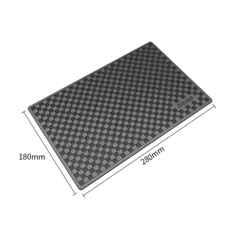 BAVISS B-006 28*18cm PU Car Dashboard Mat Non-slip Sticky Pad for Phone Keychain, Size L - Black