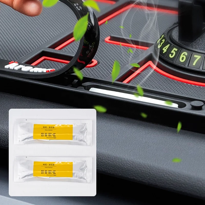 BAVISS B-28 4 in 1 Anti-Slip Dashboard Mat Phone Holder with Aromatherapy Slot/Car Temporary Parking Card Phone Number, Shake-proof Pad Phone Mount for Cars - Red