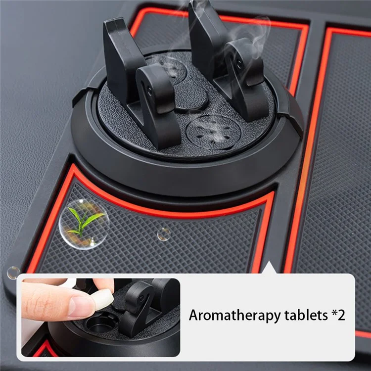 BAVISS B-58 Non-slip Phone Pad for Car, Car Dashboard Phone Mat with Number Plate and Aromatherapy Holes - Pink