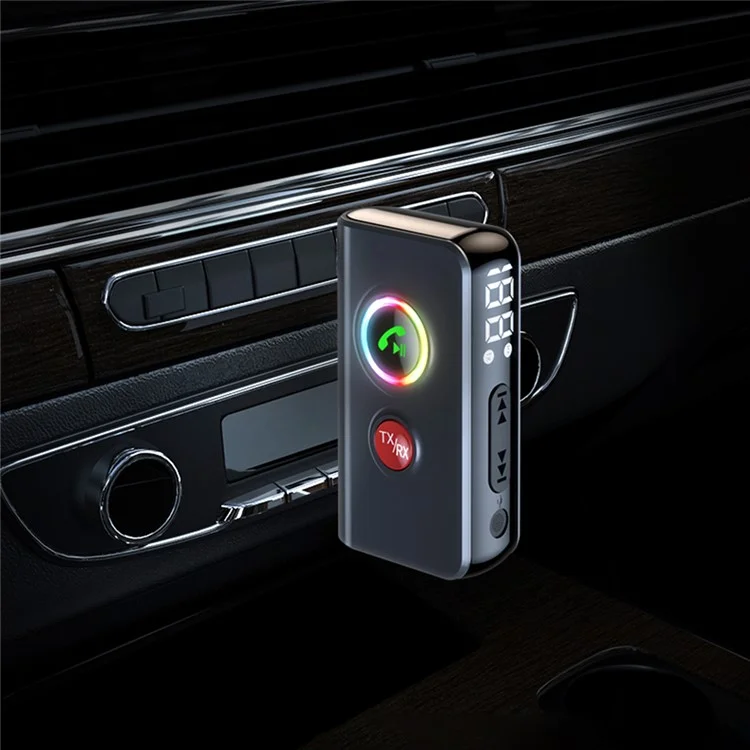 BT106 Colorful Light Wireless Bluetooth-compatible 5.4 Adapter Hands-Free Call Audio Receiver Transmitter