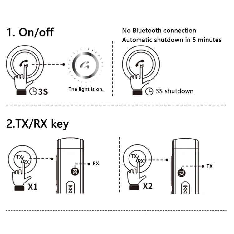 BT106 Colorful Light Wireless Bluetooth-compatible 5.4 Adapter Hands-Free Call Audio Receiver Transmitter