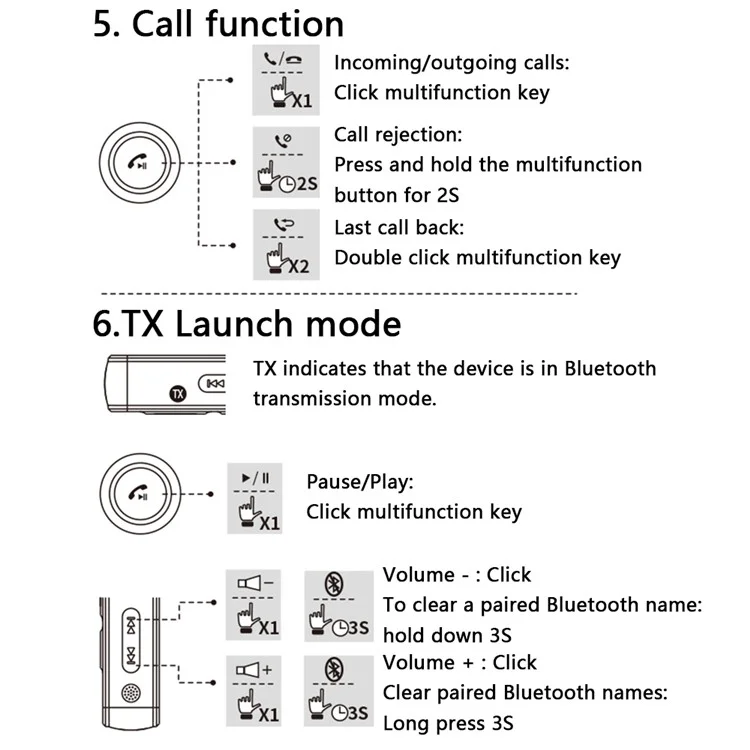 BT106 Colorful Light Wireless Bluetooth-compatible 5.4 Adapter Hands-Free Call Audio Receiver Transmitter