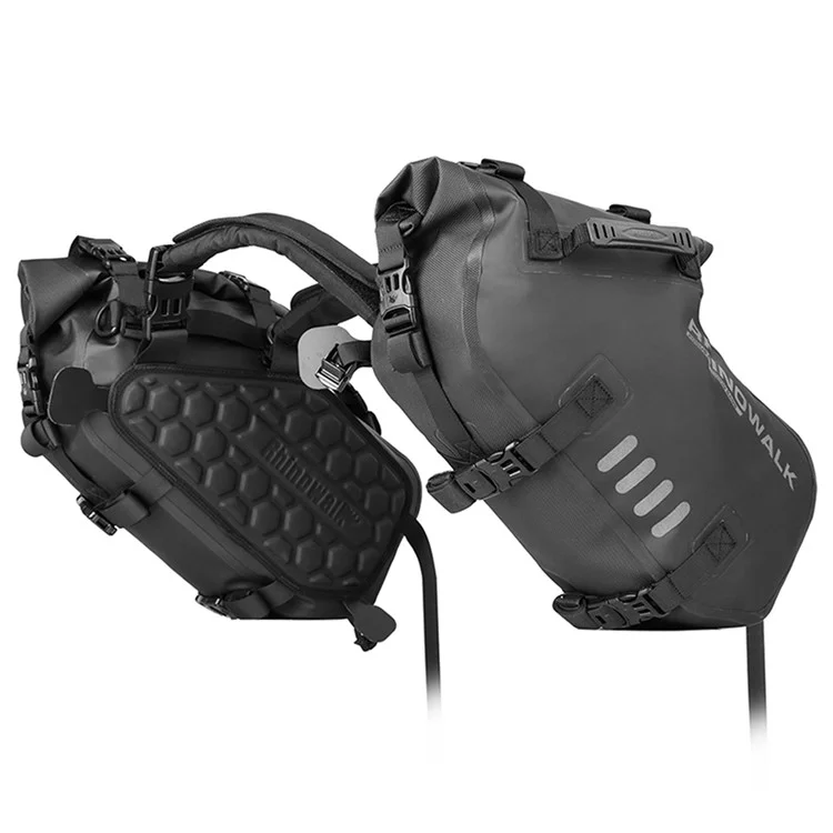 RHINOWALK MT1418 1 Coppia Borsa Laterale per Moto in Poliestere Impermeabile per Sedile Posteriore (XL)
