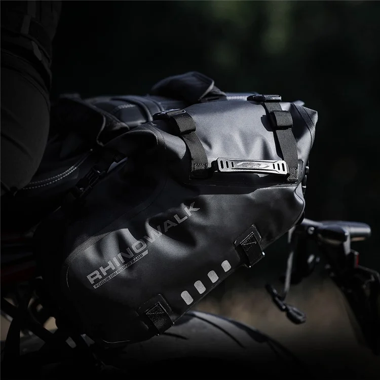 RHINOWALK MT1418 1 Coppia Borsa Laterale per Moto in Poliestere Impermeabile per Sedile Posteriore (XL)