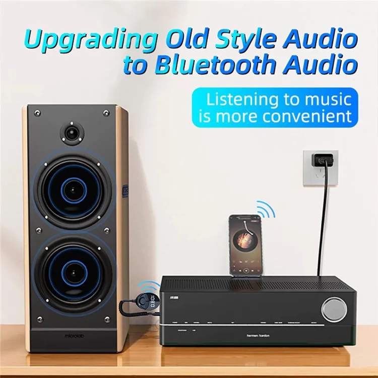 W8 Autoradio-Adapter Bluetooth Empfänger FM Sender mit teleskopischem Kabel