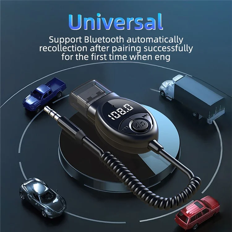 W8 Autoradio-Adapter Bluetooth Empfänger FM Sender mit teleskopischem Kabel
