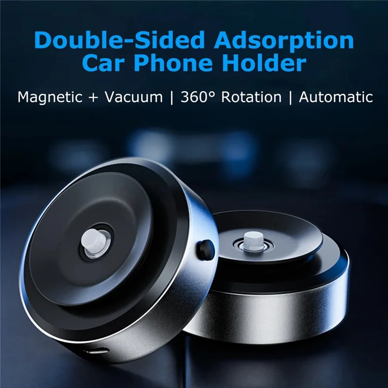 X8Q Car Dashboard Vacuum Sucker Phone Holder Zinc Alloy+ABS Magnetic Cellphone Stand - Silver