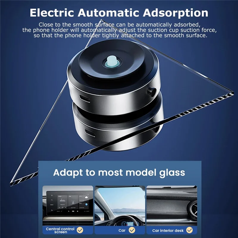 X8Q Car Dashboard Vacuum Sucker Phone Holder Zinc Alloy+ABS Magnetic Cellphone Stand - Silver