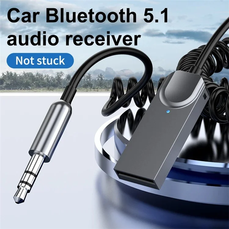 M02 Bluetooth-Empfänger für Autos, Freisprechanlage, Federband, 3,5-mm-Aux, Autosound-System, kabelloser Adapter