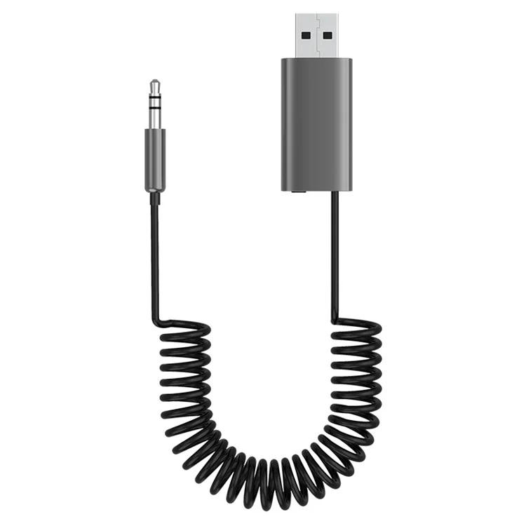 M01 Car Bluetooth-compatible Receiver Hands-Free Call Spring Cord 3.5mm AUX Stereo Car Audio Wireless Adapter