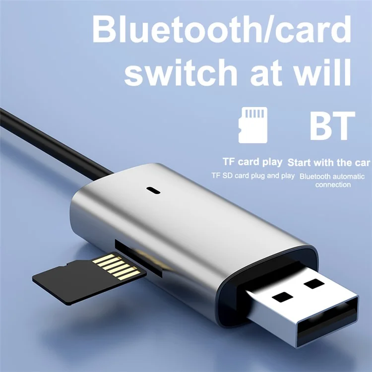 M01 Car Bluetooth-compatible Receiver Hands-Free Call Spring Cord 3.5mm AUX Stereo Car Audio Wireless Adapter