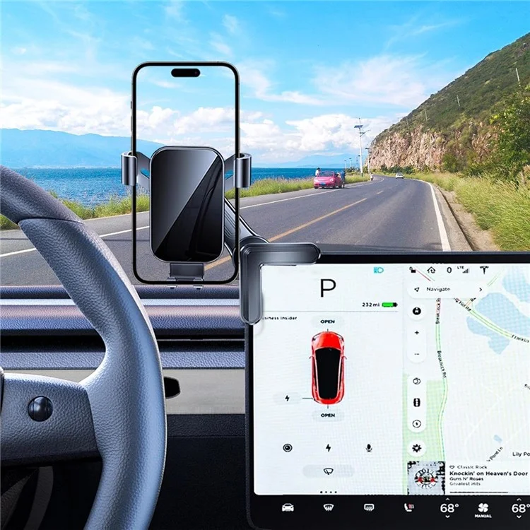 Per Tesla Model 3 / Model Y Car Screen Phone Holder Triangle Cellphone Bracket, Versione Meccanica