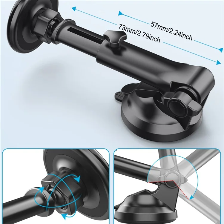 XWJ-151C Magnetic Car Dashboard Windshield Phone Holder Suction Cup Mount Cellphone Stand