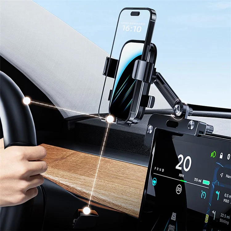 Für Tesla Model 3 / Model Y Autobildschirm Handyhalter Spiegeloberflächenhalter mit Selbstverriegelung