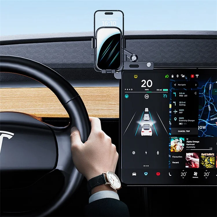 Für Tesla Model 3 / Model Y Autobildschirm Handyhalter Spiegeloberflächenhalter mit Selbstverriegelung