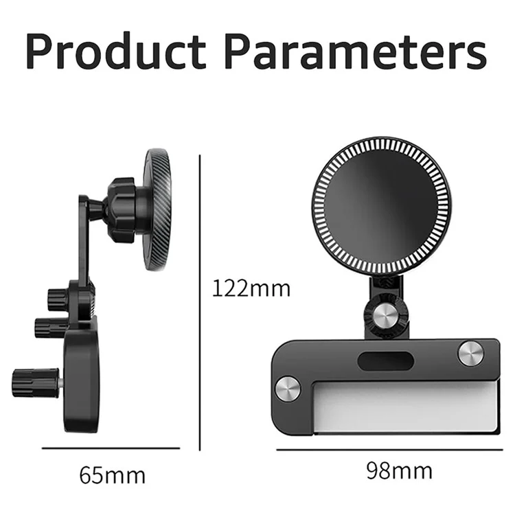 Per Tesla Model 3 / Y Car Screen Phone Holder Round Rotatable Magnetic Cellphone Bracket