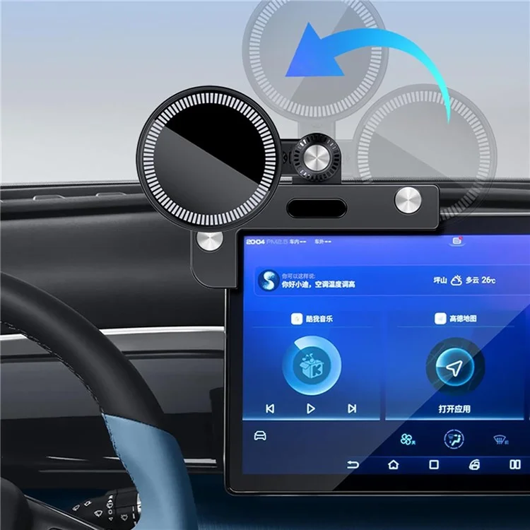 Per Tesla Model 3 / Y Car Screen Phone Holder Round Rotatable Magnetic Cellphone Bracket