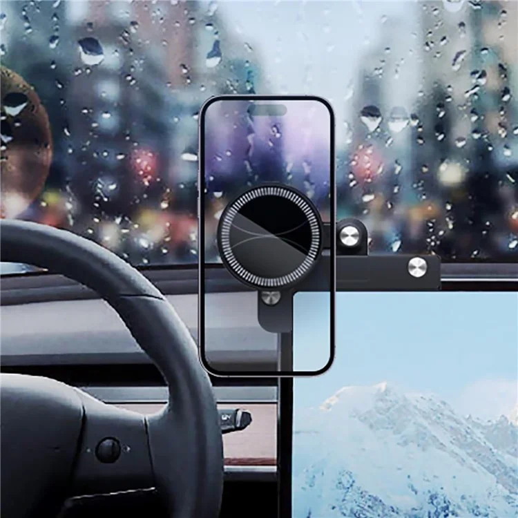 Per Tesla Model 3 / Y Car Screen Phone Holder Round Rotatable Magnetic Cellphone Bracket