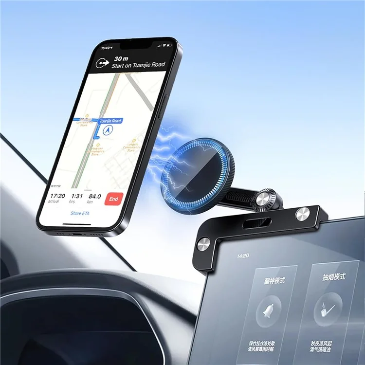Per Tesla Model 3 / Y Car Screen Phone Holder Round Rotatable Magnetic Cellphone Bracket