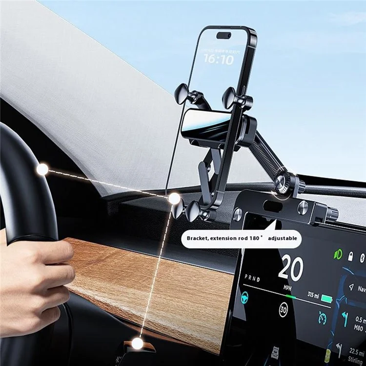 Per Tesla Model 3 / Model Y Car Screen Gravity Phone Holder Mirror Surface Cellphone Bracket