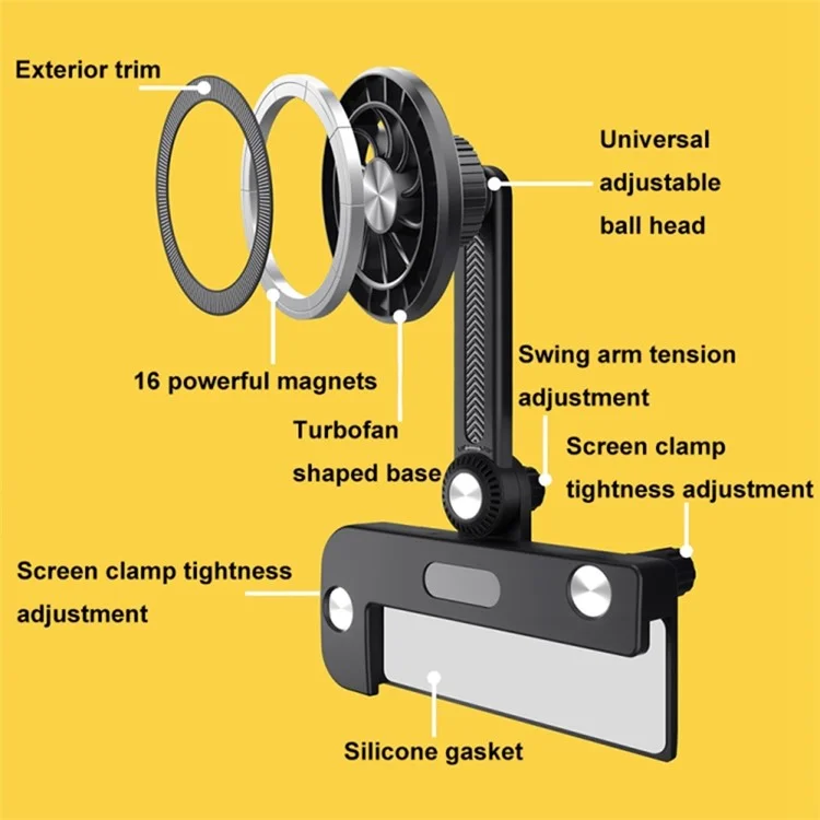 TS-MA1 Per Tesla Model 3 / Y Car Screen Phone Holder Rotatable Magnetic Cellphone Navigation Bracket