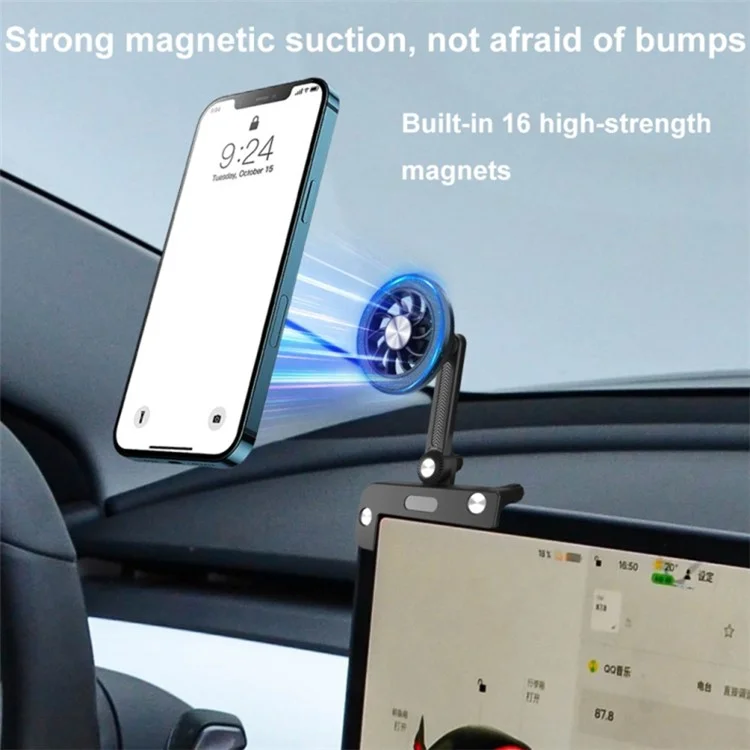 TS-MA1 Per Tesla Model 3 / Y Car Screen Phone Holder Rotatable Magnetic Cellphone Navigation Bracket