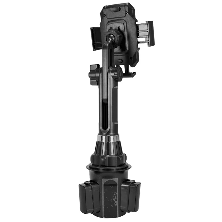 360 Degree Rotation Car Water Cup Slot Extendable Rod Design Phone Bracket