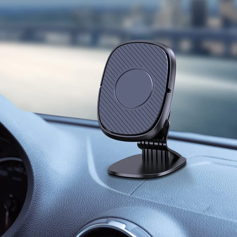 UC6905 Car Magnetic Phone Holder ABS+Silicone 360-Degree Rotation Cellphone Stand - Dashboard Mount