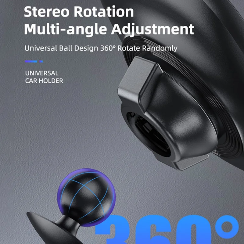 UC6905 Car Magnetic Phone Holder ABS+Silicone 360-Degree Rotation Cellphone Stand - Dashboard Mount