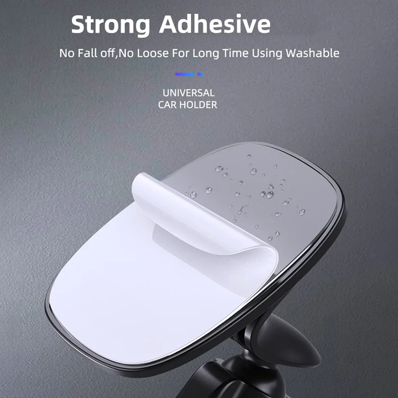 UC6905 Car Magnetic Phone Holder ABS+Silicone 360-Degree Rotation Cellphone Stand - Dashboard Mount