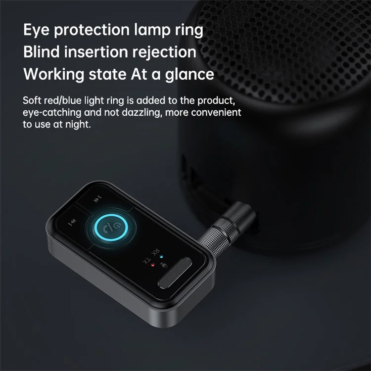 T67 Bluetooth 5.3 Wireless-Adapter Freisprechfunktion 3,5-mm-AUX-Autoaudiolautsprecher-Empfänger-Sender