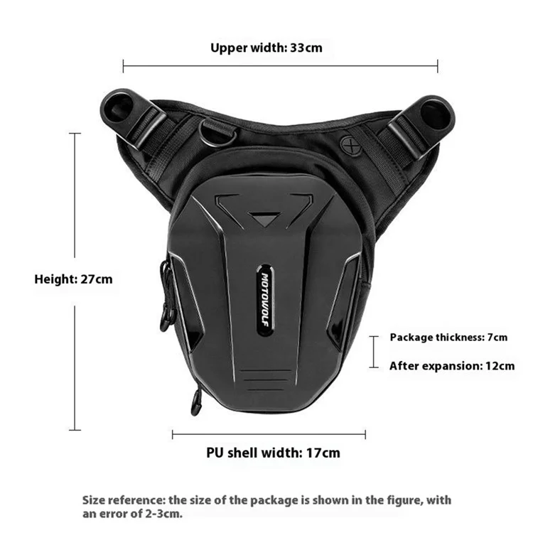 MOTOWOLF MDL0718 Outdoor Expandable PU Shell Motorrad Drop Leg Bag mit Kopfhöreranschluss