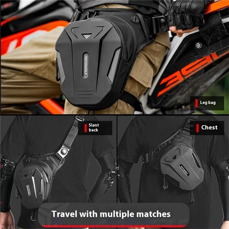 MOTOWOLF MDL0718 Outdoor Expandable PU Shell Motorrad Drop Leg Bag mit Kopfhöreranschluss