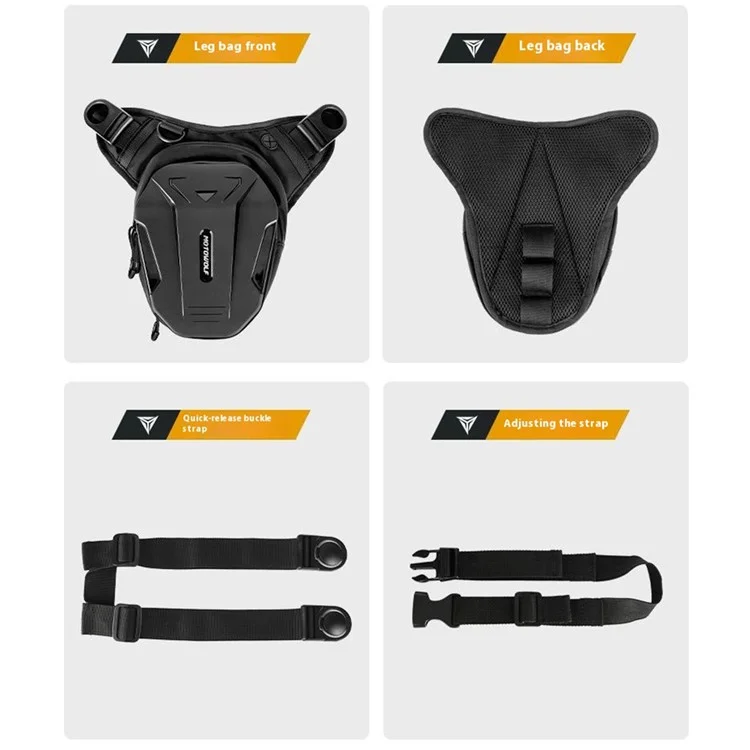 MOTOWOLF MDL0718 Outdoor Expandable PU Shell Motorrad Drop Leg Bag mit Kopfhöreranschluss