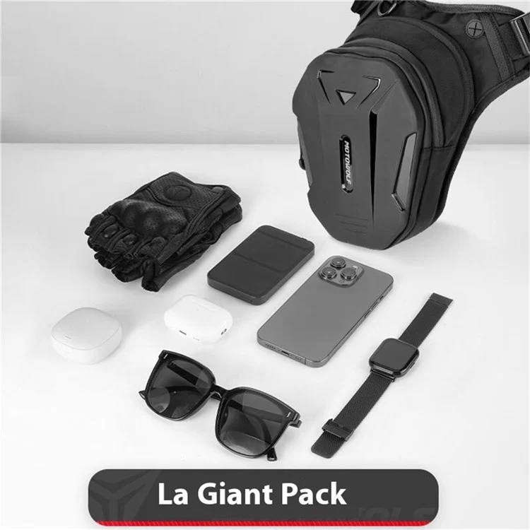 MOTOWOLF MDL0718 Outdoor Expandable PU Shell Motorrad Drop Leg Bag mit Kopfhöreranschluss