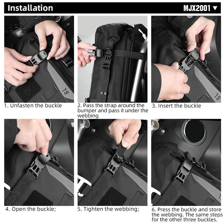 Rinowalk Mjx2001 6l Poliéster Motocicleta de Motocicletas Capacidad de la Bolsa de la Bolsa de la Mano Expansible Bolsa Colgante