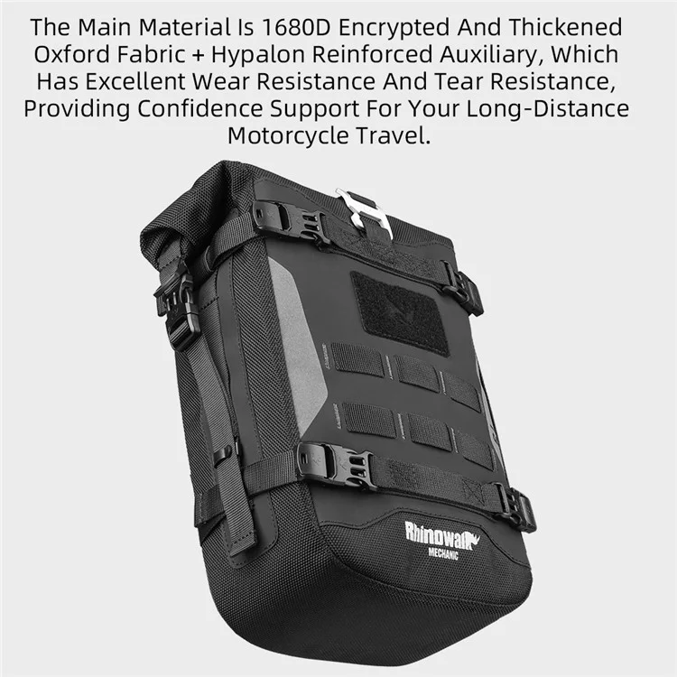 Rinowalk Mjx2001 6l Poliéster Motocicleta de Motocicletas Capacidad de la Bolsa de la Bolsa de la Mano Expansible Bolsa Colgante
