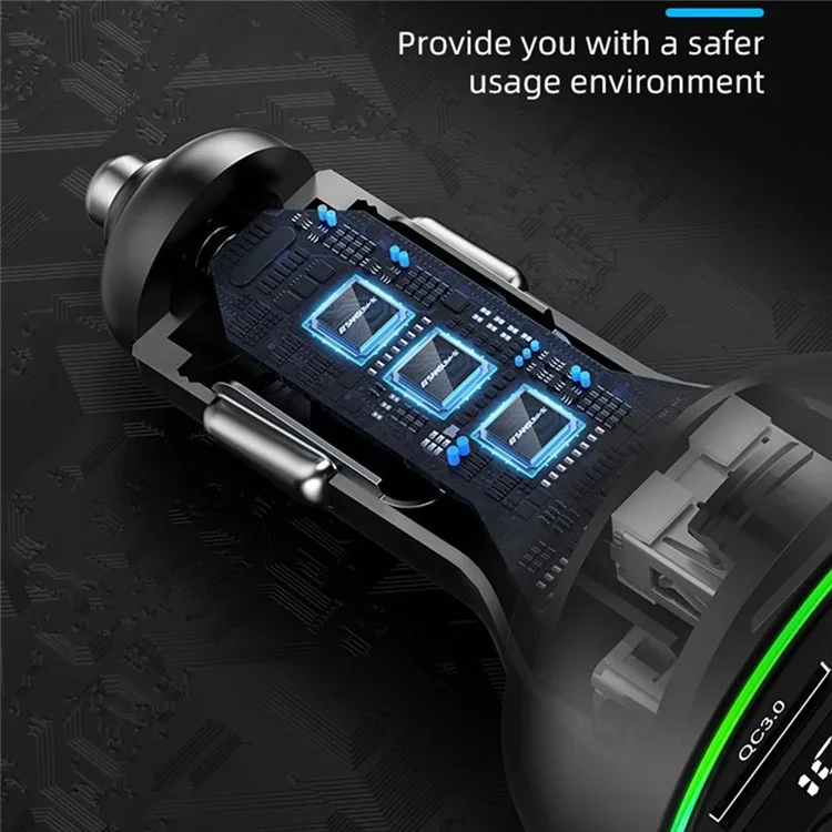 C9S Multifunctional Bluetooth-compatible Car MP3 Player QC3.0 PD 30W Charger FM Transmitter