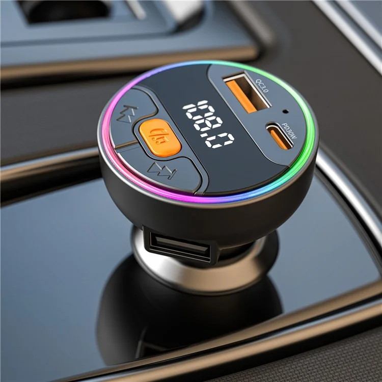 C9S Multifunctional Bluetooth-compatible Car MP3 Player QC3.0 PD 30W Charger FM Transmitter