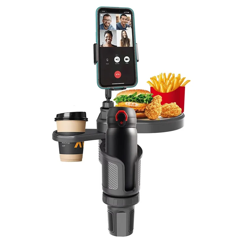Multifunction Car Cup Holder Food Tray 360 Degree Rotation Mobile Phone Mount Bracket