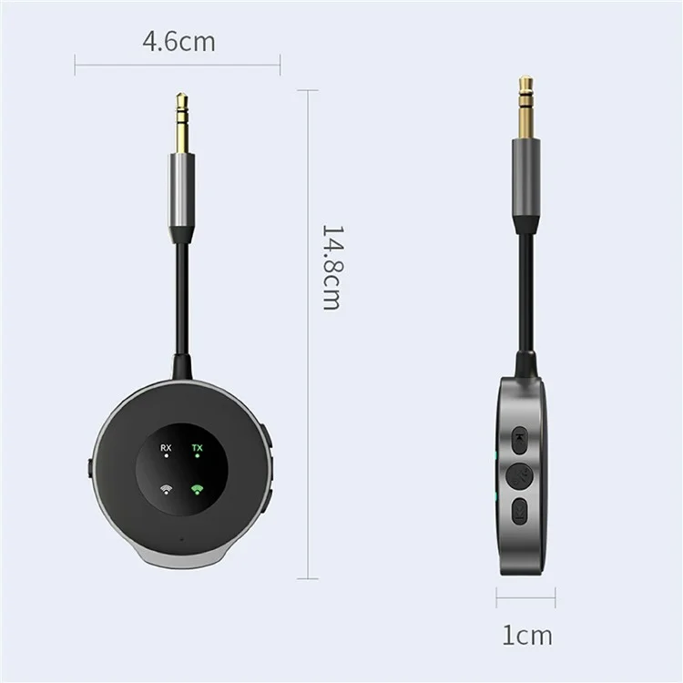 Trasmettitore ricevitore Bluetooth 5.3 per auto 2 in 1 Adattatore audio per streaming musicale wireless