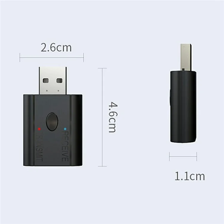 Transmisor receptor de audio para coche Bluetooth 5.3 W12 2 en 1 con adaptador AUX y conector USB